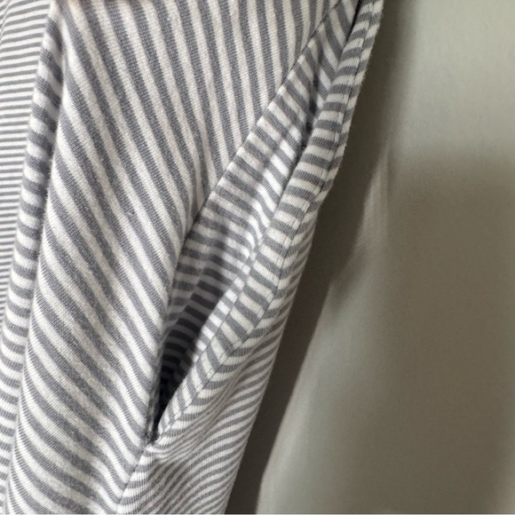 Pact Gray Striped Sleeveless Organic Cotton Dress Medium - Picture 9 of 13